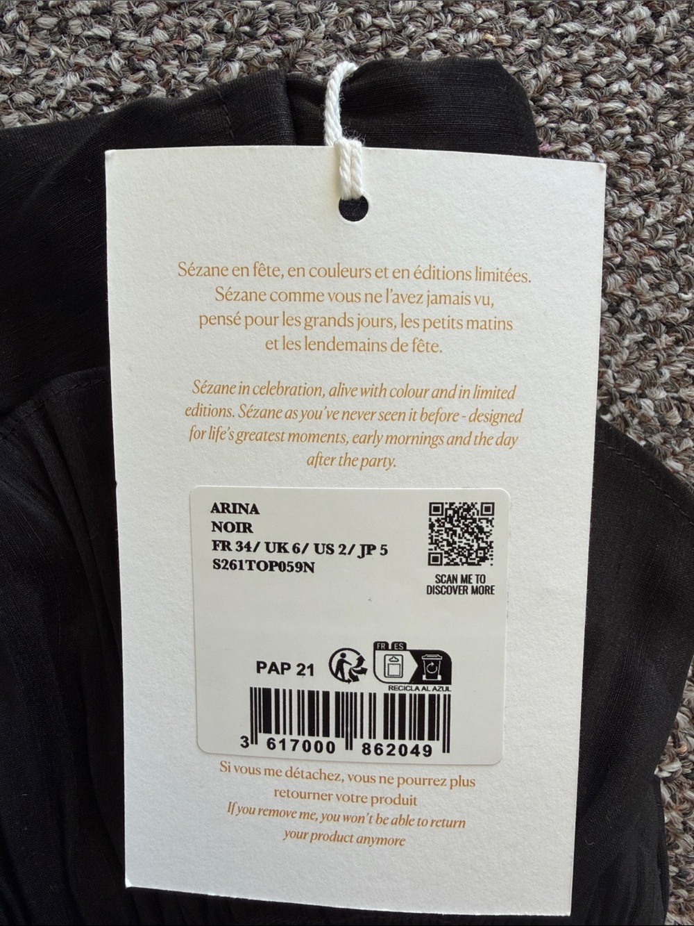 Sezane Adina Top US 2/ FR 34 - Picture 4 of 4